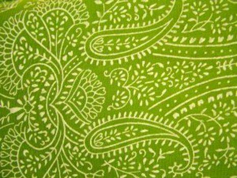 Kalamkari design in green cloth.