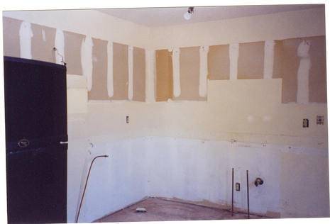 Splotches of paint are shown in a white room at the top.