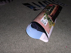 Tube shape wrap with recycled paper
