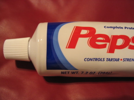 A tube of Pepsodent toothpaste.
