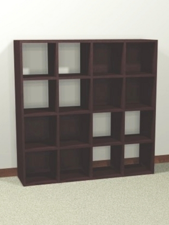 Brown color storage shelves near the wall.