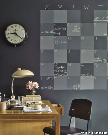 "A Small Study Room with fresh take on the Wall Calendar"