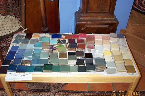 "Different types of tiles displayed on a Table"