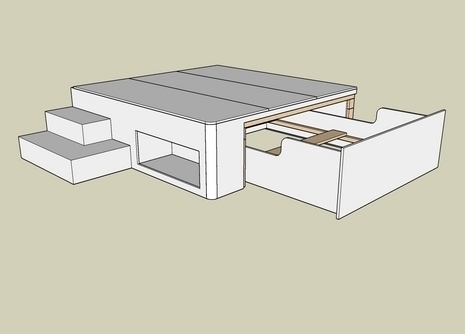 A bed platform sketch.