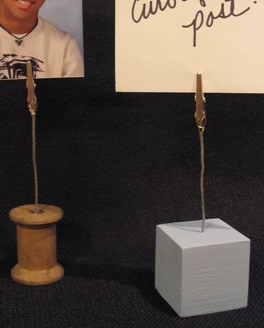Two homemade picture holders are shown.
