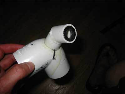 A white pipe connector