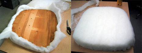 Upholstery for baby with white foam cloth.