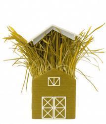 "A house using straw and cardboard"