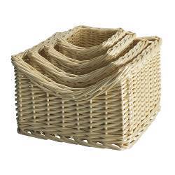 Light tan nesting baskets stacked together.