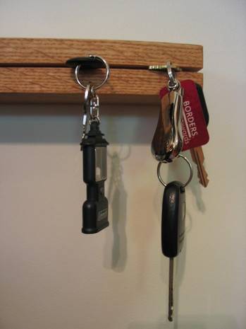 Keys are placed in a key rack.
