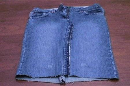 A skirt made from an old jeans