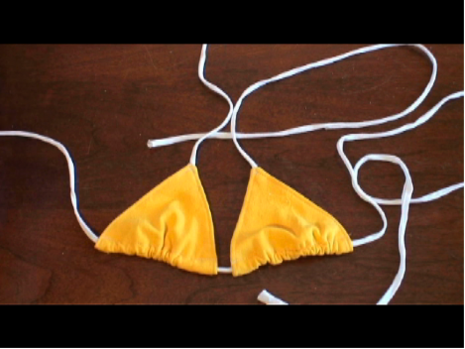 "Yellow colored Bikini using soft cloth"