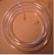A length of clear PVC tubing.