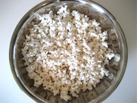 White color popcorn in a bowl.