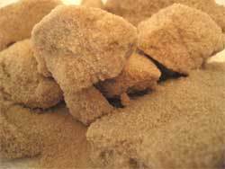 Several clumps of brown sugar.