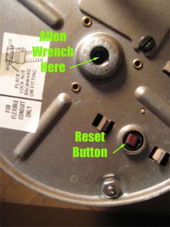 The machine which has reset button helps to free a stucked garbage disposal.