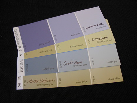 The list of various colors sample for painting the house.