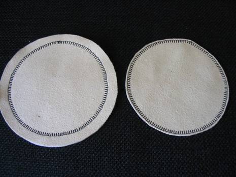 Handmade sewing white color microfiber suede coasters.