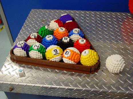 " A lego sculptured  ball for snooker games "