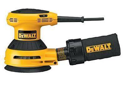A yellow and black power tool is made by DeWalt.
