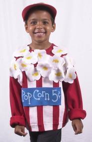Boy with Halloween popcorn costume.