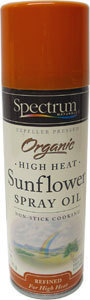 A bottle of sunflower oil spray.