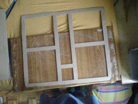 Furniture is prepared with cardboard.