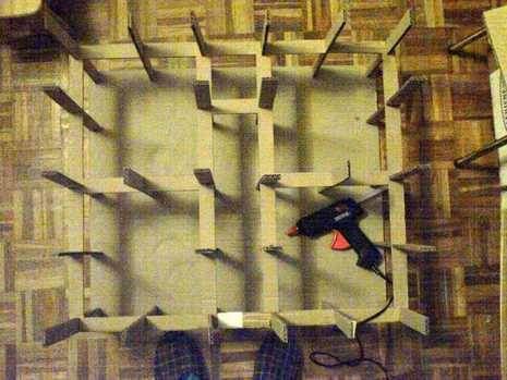 Gun is inside the cabin and the cable is from outside.