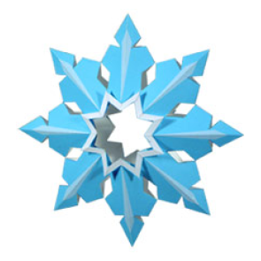 Snowflake made with blue color paper.
