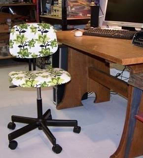 Mixed prints desk chair.