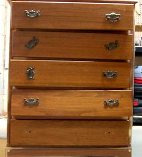 An old wooden set of drawers.