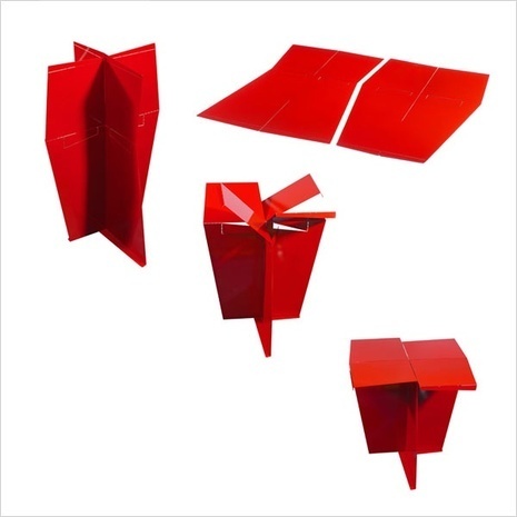 A red paper is folding material.