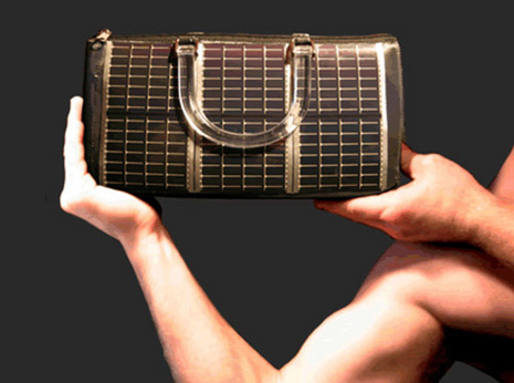 A handbag that is solar powered.