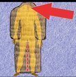 A diagram of a person who has a large coat on.