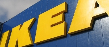 A yellow and blue IKEA sign can be seen.
