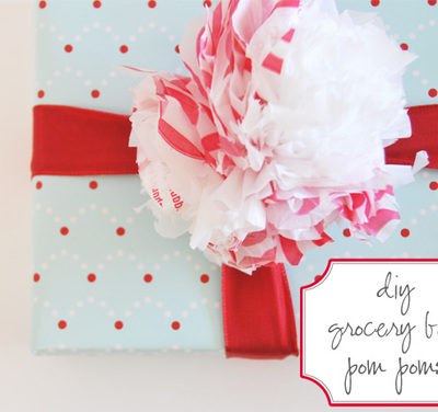 A gift is wrapped in blue and red wrapping paper with a red ribbon and white bow on it.