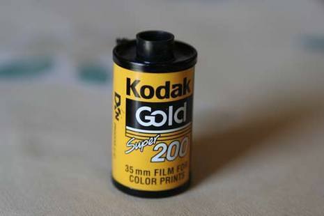 A Kodak film case of undeveloped film.