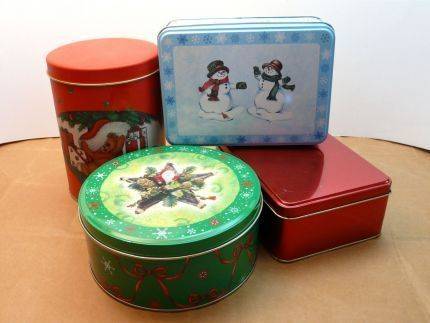 "Converting Holiday tins using unused boxes"