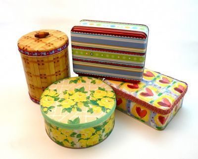"Altering Holiday tins to Storage Containers"