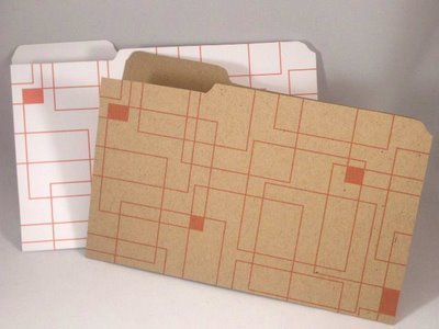 File folders with different line and square patterns.