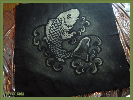 "Tattoo Fabric With Bleach on the Carpet"