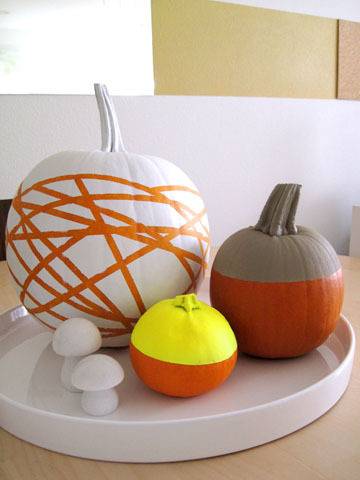 Painted pumpkins for home decor.