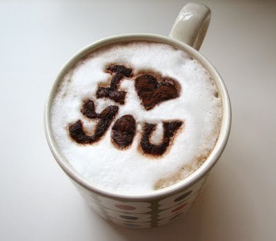 Coffee with a message written in the foam.