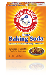 Box of baking soda from Arm & Hammer.