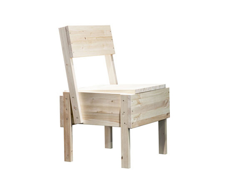 A chair is made out of wood.
