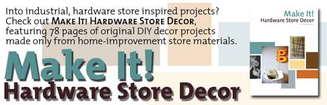 An advertiser for how to make hardware store decor.