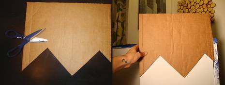 Cut it out and this will be your template for tracing your first chevron pattern onto the cabinet.