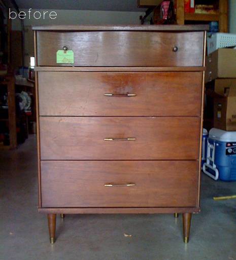 A tall dresser is medium wooden brown.