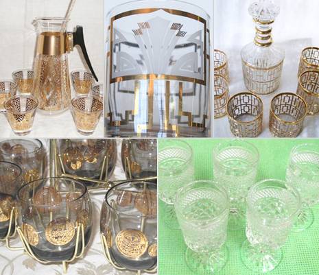 vintage barware glasses