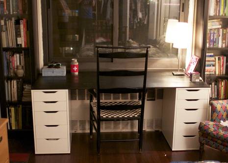 "A Homemade desk with drawers for best storage"